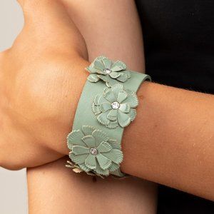 Green Faux Leather Bracelet